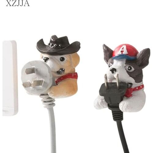 XZJJA 3D Cartoon Resin Wall Hooks Strong Self Adhesive Wall Power Cord Plug Razor Keys Hook Kitchen Bathroom Decoration Hanger
