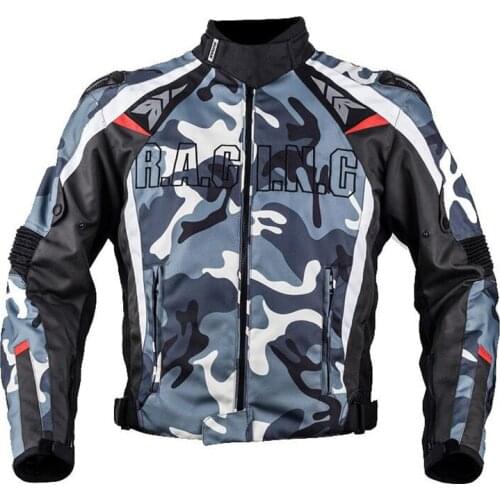 Duhan Motorbike Racing Jacket Black Blue Camo Serving Jersey Camouflage King of Jungle Motorcycle Jacket Super Security Clothing