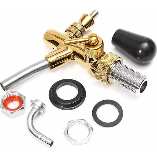 Stainless steel Golden Adjustable Draft Beer Faucet G5/8 Shank Chrome Gold Plating For Kegerator Tap Bar Kitchen