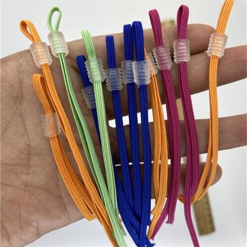 100 pcs colorful silicone ajustable stopper buckles elastic band DIY dark blue sewing elastic band customizable length