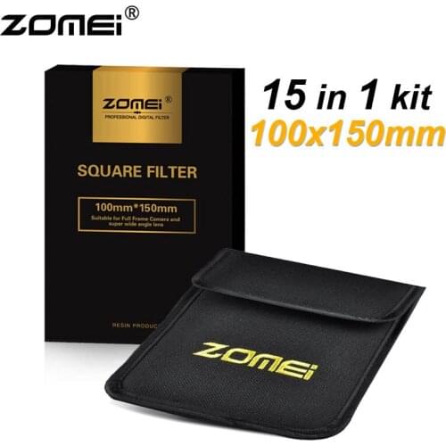 15in1 Zomei 100x150mm Graduated ND2 ND4 ND8 ND16 + Full ND2 ND4 ND8 + 8*Graduated Color Lens Filter Kit for Cokin Z 100mm*150mm