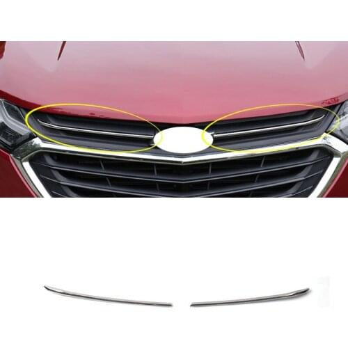 For Chevrolet Equinox 2018-2021 ABS Chrome Upper Front Grille Grill Strip Cover Trim car styling 2pcs