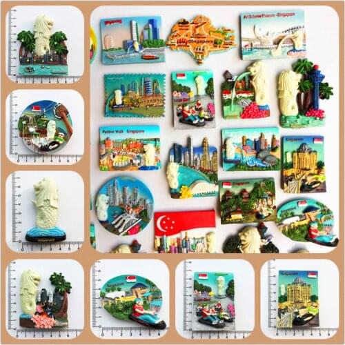 Singapore scenery 3D Fridge Magnets Tourism Souvenir Refrigerator Magnetic Sticker Collection Handicraft Gift