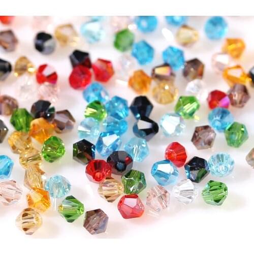 3 4 6mm Czech Bicone Crystal Beads for Jewelry Making Diy Accessories Colorful Faceted Glass Spacer Beads Wholesale Z207