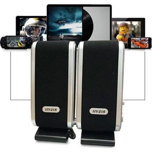 Portátil usb 2.0 power 3.5mm para notebook desktop pc alto-falante fones de ouvido microfone áudio jack HY-218 mini plástico