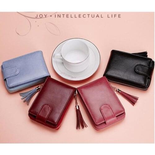 Brand New Women Genuine Leather Credit Card Holder Lady Cases Wallet Business Card Package Woman Zipper Hasp Bolsas Slot