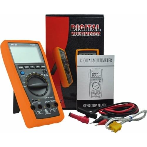 VICI VC99 3 6/7 Auto Range Digital Multimeter DC AC Voltage Current Resistance Capacitance Meter Alligator Probe 100% Original