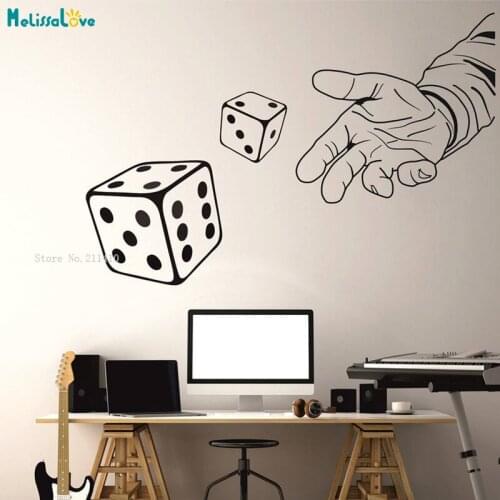 Dice Throwing Decals Games Room Unique Wall Sticker Living Room Interior Decoration Vinyl Art Murals YT4979
