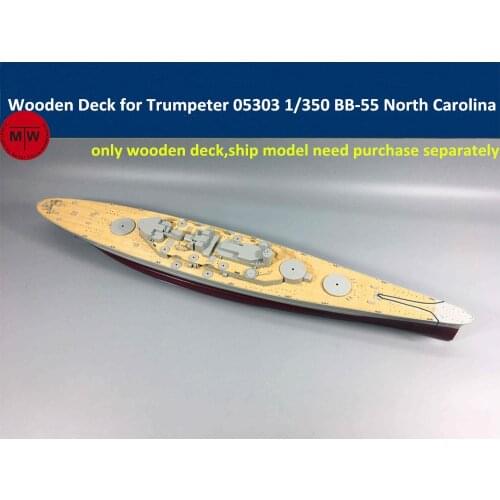 1/350 Scale Wooden Deck for Trumpeter 05303 USS BB-55 North Carolina Battleship Model CY350024