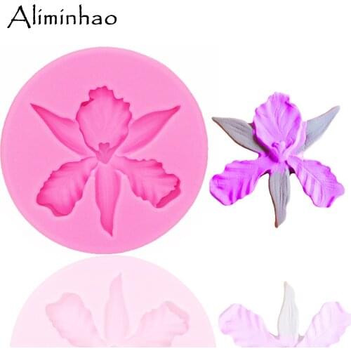 B0099 flower orchid form for Cake dessert Sugarcraft Silicone mould fondant cake decorating tools resin gumpaste chocolate molds