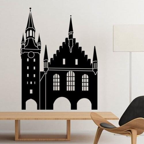 Germany Cologne Cathedral Landmark Architecture Silhouette Illustration Pattern Wall Sticker Art Decals Wallpaper for Room Decal