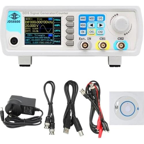 JDS6600 60MHz Digital Control DDS Dual-channel Arbitrary Waveform Functional Signal Generator Frequency Meter High Precision