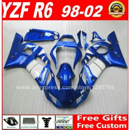 Custom paint for YAMAHA R6 fairings kit 1998 - 2002 1999 2000 2001 plastic parts 98 99 00 01 02 fairing kits S2X2