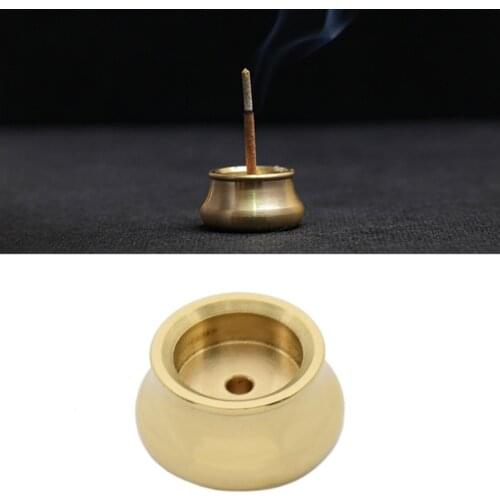Lychee Life 1pc Bowl Shape Brass Incense Burner Holder for Incense Stick Incense Base Living Room Decoration