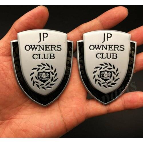 2x Metal Junction Produce JP OWNERS CLUB VIP JDM Car Emblem Badge Decal Sticker
