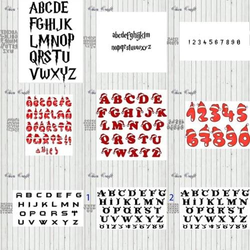 Metal Cutting Dies Christmas Numbers English Letters for Scrapbooking Steel Craft Die Cut Embossing Paper Card Album Stencil