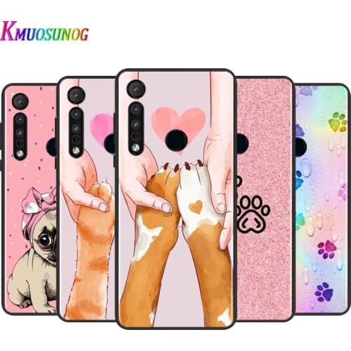Cute Paw Print Dog For Motorola G9 G8 G Stylus Power One Fusion Hyper Edge E7 E6 5G Plus Play Lite Silicone Phone Case