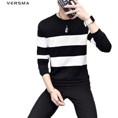 VERSMA 2017 Hot Sale Striped Patchwork Mens Hoodies and Sweatshirts Fashion Long Sleeve Casual Novelty Men Sweatshirt Hoodie 5XL