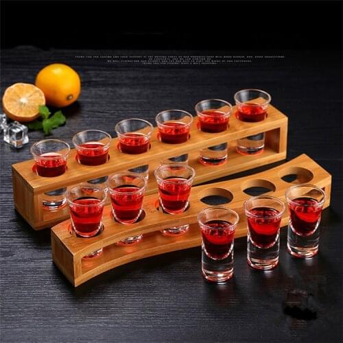6 Hole Cup Holder Cup Set Cocktail Shaker Lead-free Liquor Shot Glasses Wine With A Suit Cup Glass Small Glasses Wine Cup