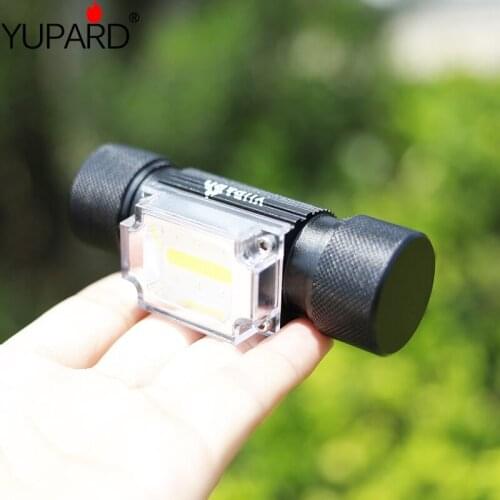 Outdoor portable mini COB LED headlight night running small headlight USB rechargeable fishing headlight + 18650 battery