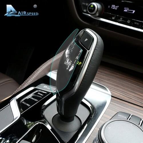 Airspeed Invisible LHD Car Gear Shift Knob Protective Film Interior Sticker Trim for BMW 5 Series G30 528i 530i 540i Accessories