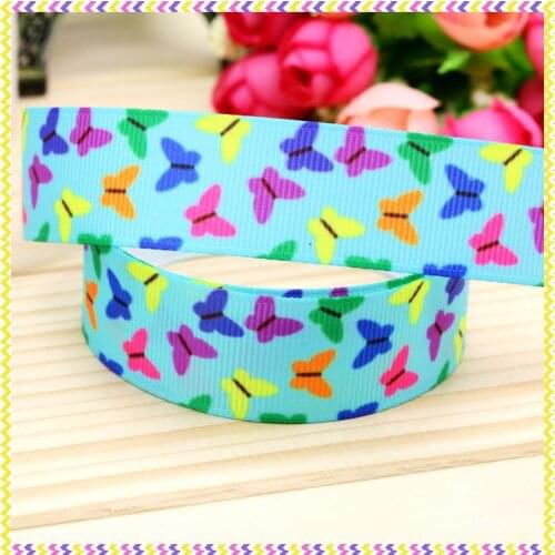 New 7/8'' Free shipping butterfly printed grosgrain ribbon hair bow headwear party decoration wholesale OEM 22mm H4006