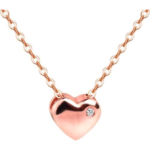 NYMPH Real 18K Gold Diamond Pendant Necklace Pure AU750 Chain Heart Pendant For Women Fine Jewelry Wedding Gift D579