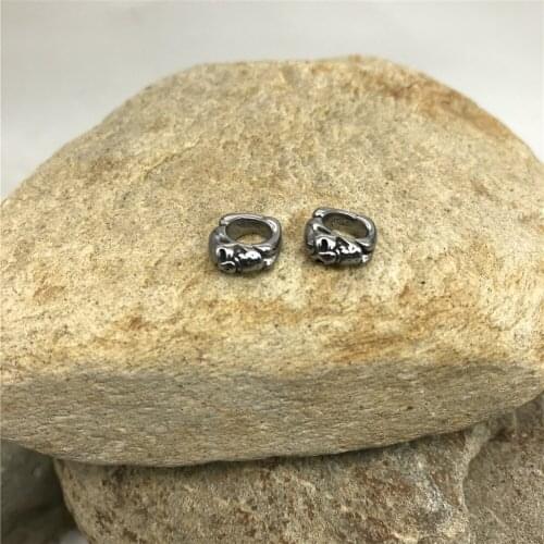 Punk 316l Stainless steel 6mm Hole Size Skull Beads European Metal Charm Beads for Leather Bracelets Jewelry Making Wholesale