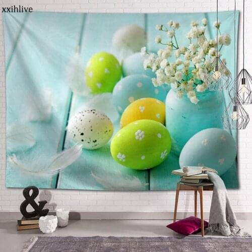 Customized Easter Hanging Fabric Background Wall Covering Home Decoration Blanket Tapestry Bedroom,Living Room Wall Decor
