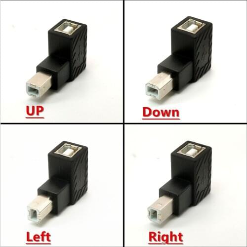 USB ADAPTER TYPE B MALE TO FEMALE RIGHT ANGLE 90 DEGREE UP&DOWN&LEFT&RIGHT ADAPTOR USB 2.0