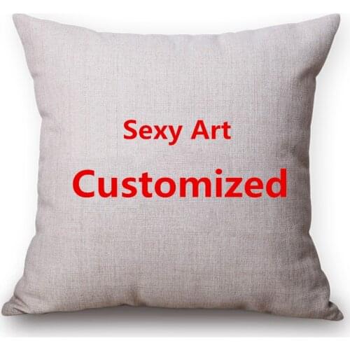 Sexy Art Customized Cushion Covers Private Life Photo Logo OEM Print Cotton Linen Home Decorative Sofa Pillows Case Kussenhoes