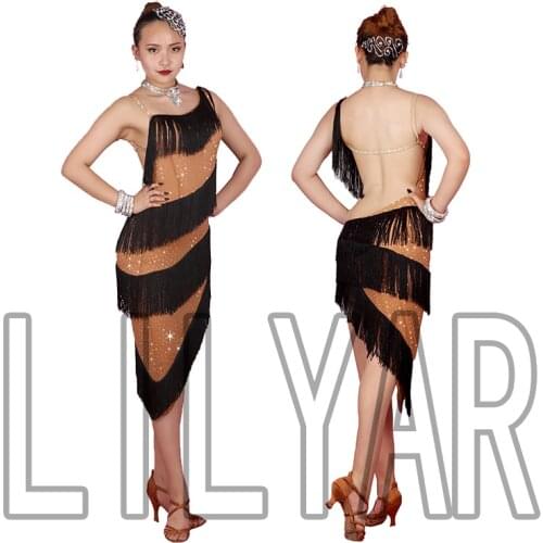 New Latin Dance Dress Competition Dress Costumes Skirt Performing Dress Adult Customize Children Red Matador Skirt Split Skirtes