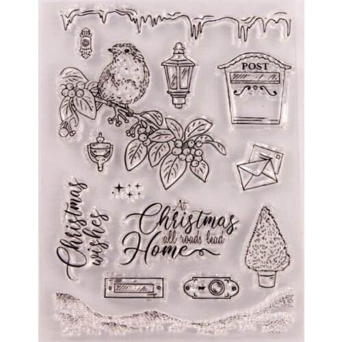 Christmas Bird Transparent Clear Silicone Stamp Seal DIY Scrapbook Rubber Stamping Coloring Embossing Diary Decoration Reusable
