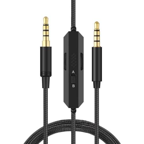 Replacement Stereo Audio Cable Game Mic Microphone for Kingston HyperX Cloud Flight Mix Alpha S Cloud9 Edition Gaming Headsets