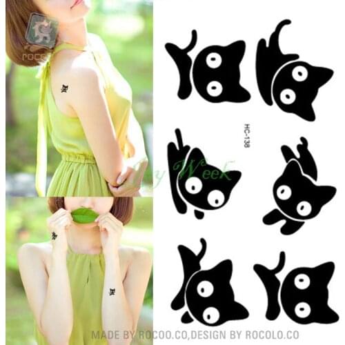 Waterproof Temporary Tattoo Sticker lovely jumping small cat tatto stickers flash tatoo fake tattoos for girl women kids child