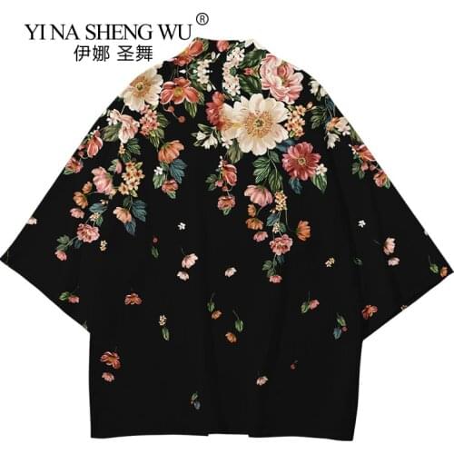 Japanese Kimono Traditional Yukata Fashion Women Japan Kimonos Cardigan Kimono Female Loose Thin Coat Unisex Kimono Cosplay Tops