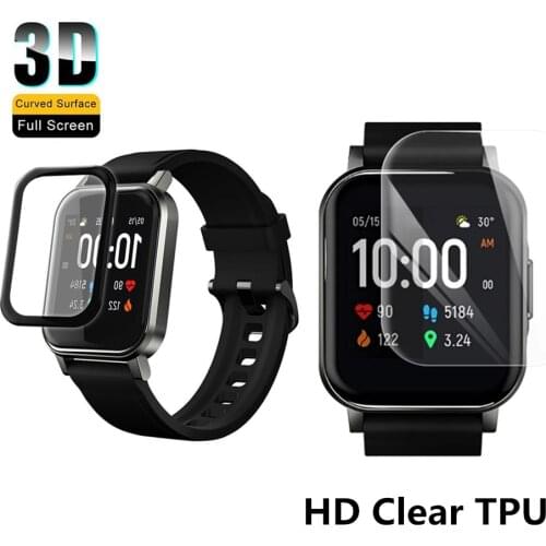 3D Curved Edge / HD Clear TPU Soft Hydrogel Protective Film For Xiaomi Haylou LS01 LS02 Smart Watch Screen Protector Film Cover