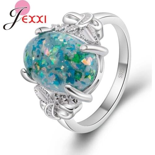 Beauty Girl Fascinating 925 Silver Opal For Women Best Friend Femme Ring Vintage Statement Jewelry Lover Gift Best Quality