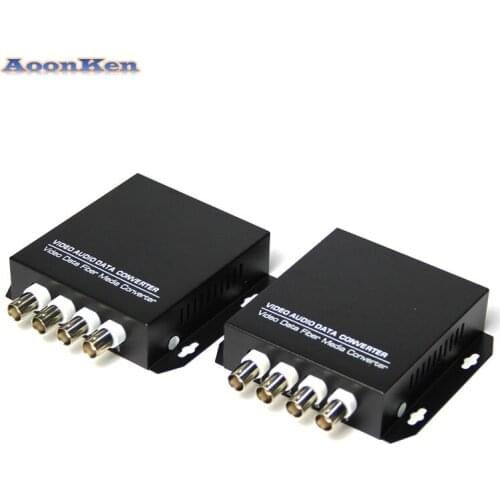 1 Pair Fiber Transceiver 4 Channels Pure Video Single Mode Single Fiber 4-way Video Optical Transceiver Optical Converter 20Km