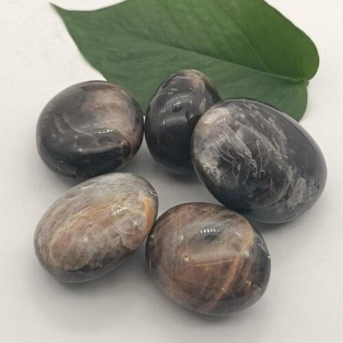 High Quality Black Quartz Moonstone Palm Crystals Stone For Gifts