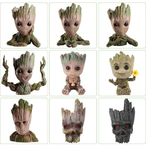 1PC Cute Cartoon Tree Man Aquarium Ornament Resin Fish Tank Cave Stone Decoration Plant Flower Pot Bonsai Garden Home Decor