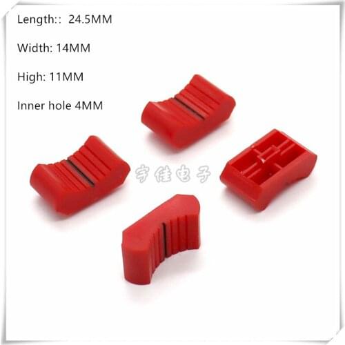 10 Piece 24.5*14*11MM straight slide potentiometer mixer push rod plastic cap plastic console volume hat inner hole 4MM