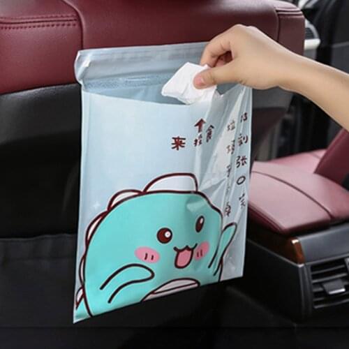 15pcs Disposable Car Trash Bag Creative Cute Cartoon Animal Sticky Auto Garbage Bag Rubbish Storage Pocket for Car Home Office