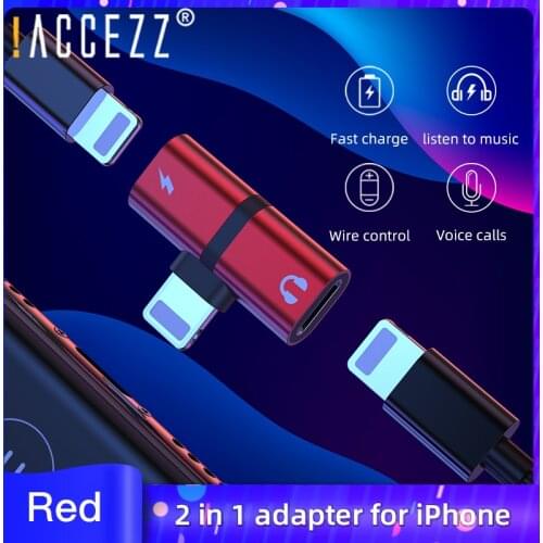 !ACCEZZ 2 in 1 Charger Calling Connector Adapter For iphone 7 8 Plus X XS MAX XR IOS 10 11 12 Audio Splitter For Apple Adapter