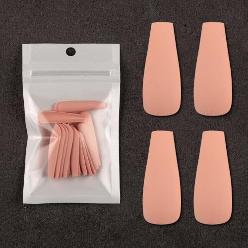 20Pcs/opp Full Cover False Nail Tips Ballerina Nail Art Manicure Matte Tips Coffin Fake Nails Extension Acrylic Nails Long Nail
