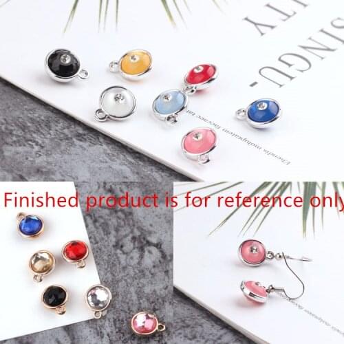 2018 New style CCB/Resin core decoration geometry rounds shape alloy floating locket charm diy jewelry earring pendant accessory