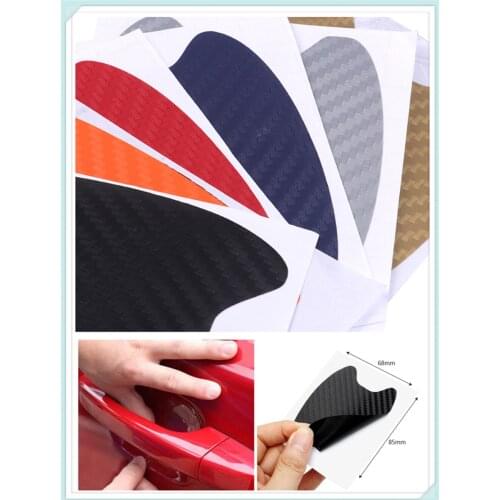 4pcs car accessories 3D carbon fiber door handle wrist scratch stickers for Toyota Tacoma Tercel Tiara Van Venza Yaris Hiace