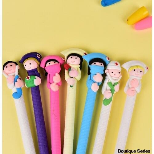 5Pcs Character Doctor Nurse Polymer Delicate Ballpoint Pen Creative Stationery
