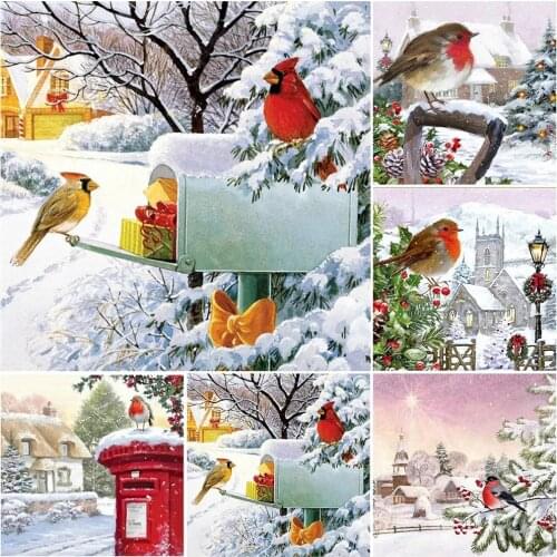 5D DIY Diamond Painting Bird Full Diamond Embroidery Picture Of Rhinestone Animal Mosaic Winter Home Decoration Art Craft