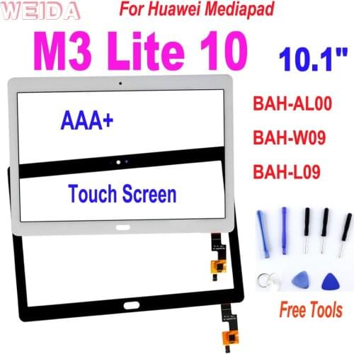 AAA+ 10.1" Touch For Huawei Mediapad M3 Lite 10 Touch Screen Front Glass Outer Glass Lens Panel Replace BAH-AL00 BAH-W09 BAH-L09